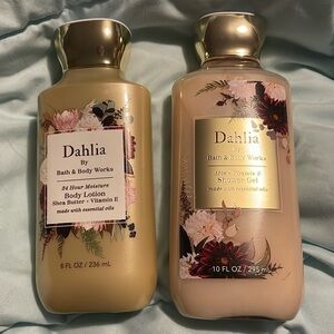 2 NEW - Bath and Body works DAHLIA - 1 body lotion & 1 shower gel